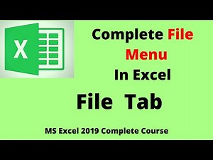 Excel Complete File Menu || Complete File Tab In Excel || Excel Course