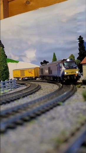 Dapol Scotrail Class 68 pulls the Gaugemaster track cleaner around the layout. #00gauge
