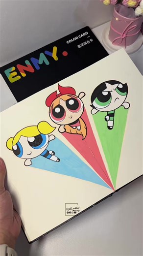 Let's draw Buttercup Powerpuff ✨ ,powerpuff girls' page in my sketchbook 🥰 #enmy #powerpuffgirls #blossom #tutorial #coloring