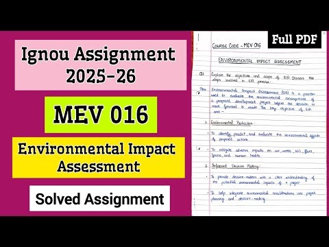 MEV 016 - Solved Assignment 2025-26 || Environmental Impact Assessment || IGNOU Assignment