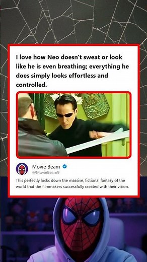 Neo Looks Effortless in Fight Scenes Reinforcing The Matrix World Fantasy