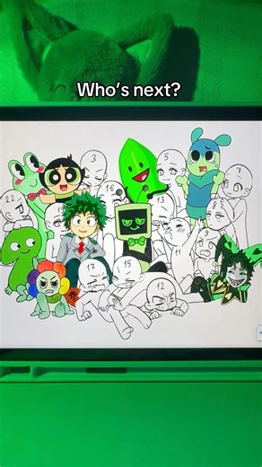 Drawing Green Characters Challenge💚 #dandyworld #squirm #artchallenge #art #dandysworld