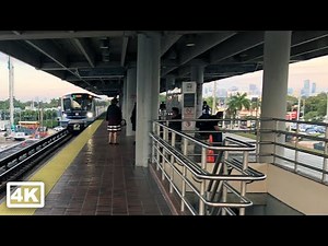 Miami Metrorail, Metrobus, Metromover, Walking Around Downtown Miami, 4K Ride