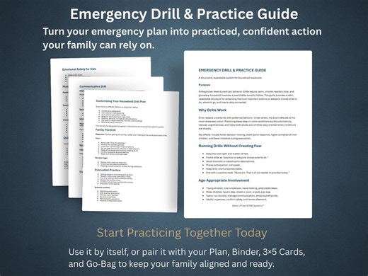 Emergency Drill & Practice Guide | Family Fire Drill, Evacuation Steps, Communication Plan, Utility Shutoff | Printable Household Safety - Etsy