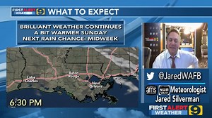 3.9K views · 15 reactions | Jared Silverman here...Nice weather continues through Monday, then sct'd showers/storms return Tuesday through Thursday. Plus a tropical update and your Sunday forecast for BR. | WAFB Channel 9 | Facebook