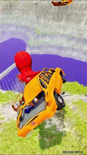 Cars vs Giant Lava Pit 😱 BeamNG drive #280 #beamng #beamngdrive #viral #short #shorts