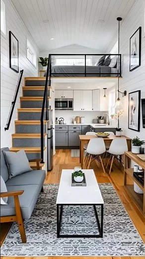Tiny House Tour: 400sqft Loft Feels Like A Luxury Apartment! 😍"#tinyhouse #shorts #viralhome