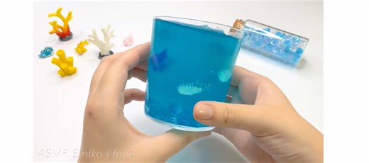 [FREE TO USE] Emiko Ffujio: Aquarium Icee slime No talking ASMR (color: blue) #asmr #asmrslime #slime #satisfying #slimerant