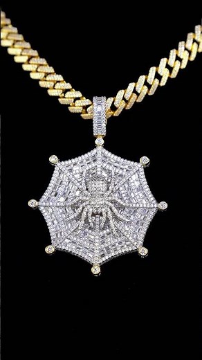 Iced Out Spider Web Pendant 🕸️ | Moissanite Custom Chain Shine | Hiphop Jewelry Drip 💎