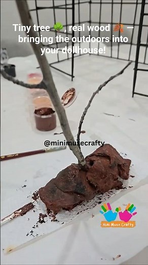 Real Wood, Mini Tree Magic 🌳✨ | DIY Dollhouse Tree Craft