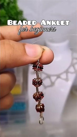 DIY Beaded Anklet in Minutes! 😍✨#beadedanklet #viral#shorts