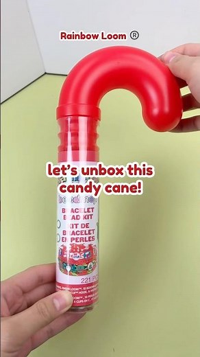 This Candy Cane is full of sweet rubber bands 😋 Available at Target for $4.99! #rainbowloom