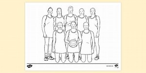 Netball Team Colouring Sheet