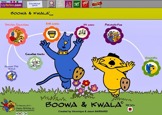 Boowa & Kwala Webite - games, songs and animations for preschoolers