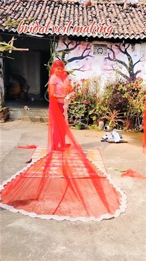 bridal veil making,#diy #weddingseries #bridalveil #shorts