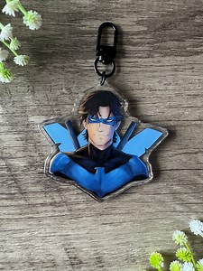 Nightwing Keychain Double Sided, DC, Acrylic Charm - Etsy