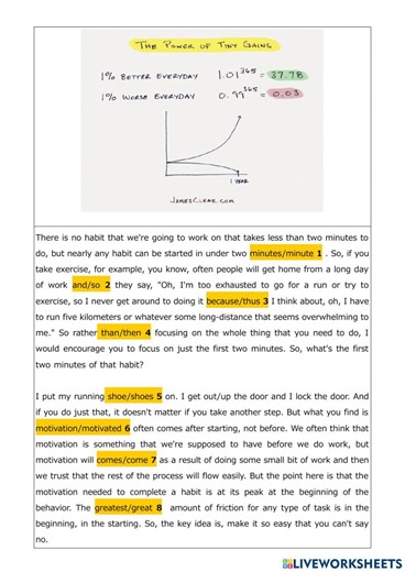 English listening interactive exercise