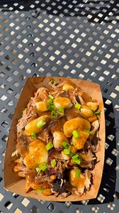 Poutine is back at both Saddleback BBQ locations. Just pick your meat and enjoy your order! #bbqpoutine #poutine #bbq #saddlebackbbq | Saddleback Barbecue