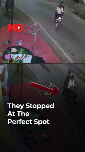 2.3M views · 1.8K reactions | This viral video, shared by @s_s.vlogs , shows a girl making a rangoli while two bikers stop to admire it. Her dad walks out, pizza in hand, and what started as a simple moment quickly became one of the smoothest—and most unexpected—clips on the internet. #ViralMoment #Indian #Rangoli #Mo | Mo.Of.Everything | Facebook