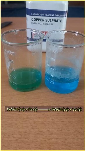 Displacement Reaction | Class 10th Science Experiment | Copper Sulphate to Iron Sulphate