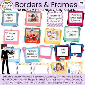 Vector Frame Border Clipart 22, Modern Frame Design, Editable PowerPoint Temp
