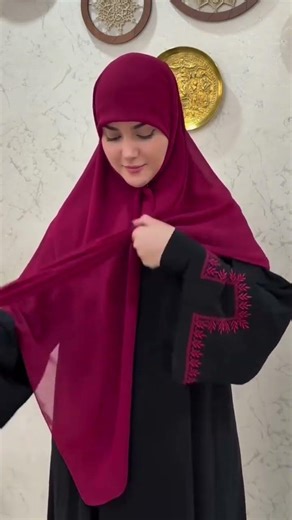 maroon colour lastic hijab with abaya tutorial...both price ..+917982601563