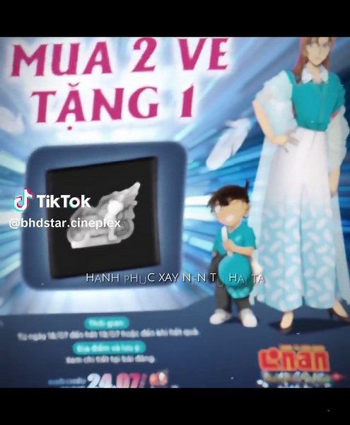 HUY HIỆU CONAN ĐÃ TRỞ LẠI💥 🎁 Mua 02 vé, rinh ngay 01 huy hiệu kim loại Conan Movie 29 phiên bản giới hạn! Chương trình áp dụng cho các suất chiếu 18 & 19.07.2026. ⚠️ Quà tặng có số lượng giới hạn. ------------- 📽️ Thám Tử Lừng Danh Conan: Thiên Thần Sa Ngã Trên Xa Lộ 🎬 Khởi chiếu tại BHD Star từ 24.07.2026#bhdstarcineplex #conan #phimhay #movie