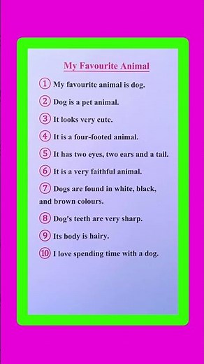 10 Lines On My Favourite Animal in English/Essay On My Favourite Animal in English