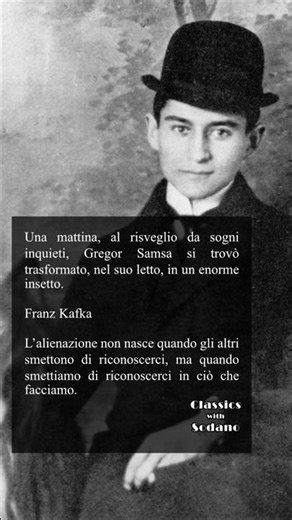 🪳 Ogni essere ferito è costretto alla metamorfosi. Franz Kafka #citazioni #letteratura #Kafka