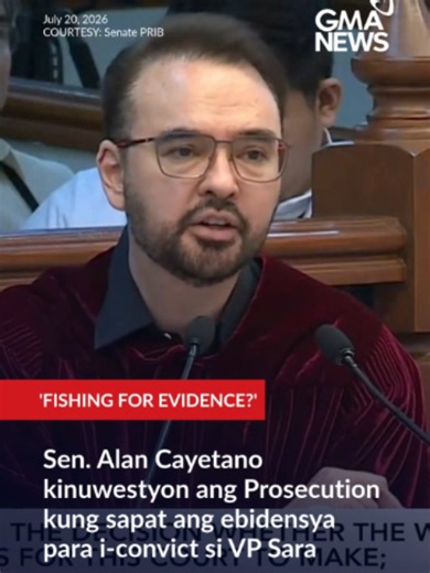 'FISHING FOR EVIDENCE?' Kinuwestyon ni Sen. Alan Cayetano ang Prosecution kung sapat ang ebidensya para ma-convict si VP Sara Duterte o nagsasagawa lang ng