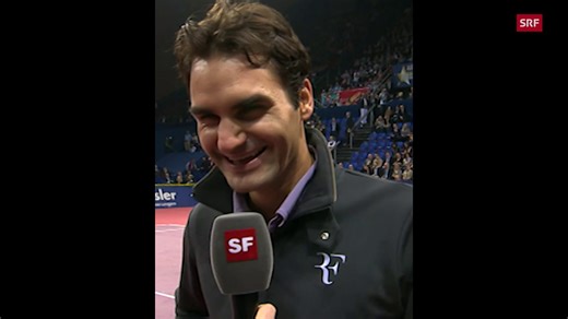 Lachanfall inklusive: Legendäre Interviews von Roger Federer an den Swiss Indoors