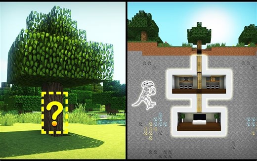 【建筑教学】教你建造一个隐藏在树里的地堡#3