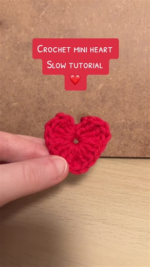 crochet mini heart ❤️ #crochet #crochettiktok #crochetersoftiktok #crochettok #crochettutorial #fyp