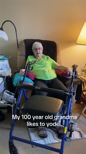 My 100 year old grandma from #switzerland likes to #yodel. I take care of her. #caretaker #sing #tiktok #fypシ゚viral #grandma #love #100 #years #old #happy