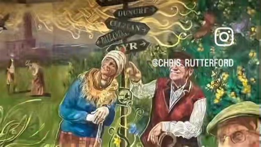 A making of Time lapse from Chris Rutterford - Artist of the Ayrshire Coastal Path section of mural in the @allowaytunnelproject Featuring founder Jimmy Begg’s monumental portrait alongside Gillian's Walks and volunteer Gus Iannotti | Alloway Tunnel Project