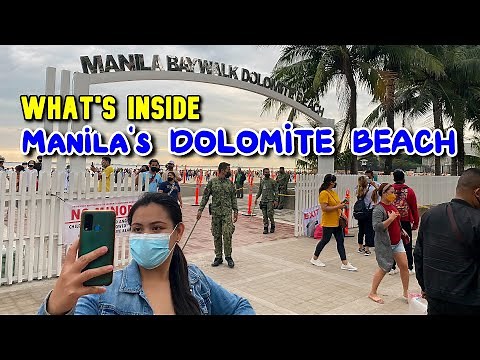 MANILA BAYWALK DOLOMITE BEACH | Philippines Walking Tour in Manila's Artificial White Sand Beach