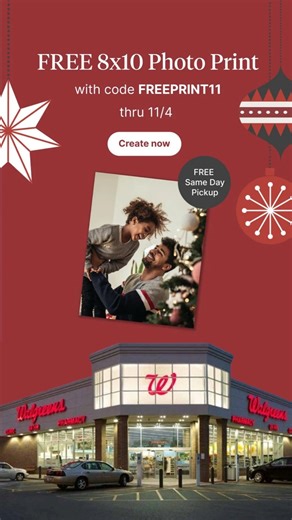 Get a FREE 8x10 Photo Print at Walgreens with the code FREEPRINT11. Valid until 11/4. Choose in-store pickup to avoid shipping/delivery fees. #walgreens #free #governmentshutdown #savingmoney #walgreenscouponing | Closet of Free Samples | Facebook
