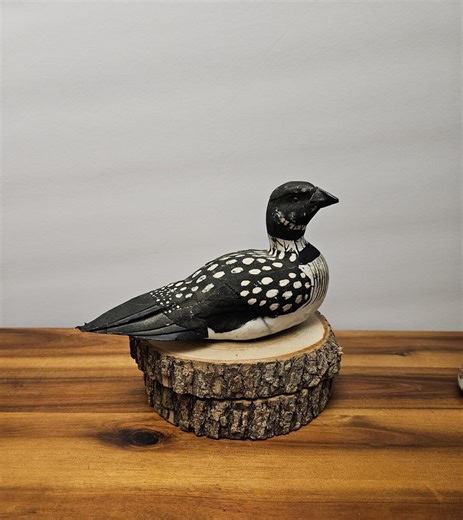 Rustic Artist Painted Loon Decoy Figurine - 7" L X 4" H - North Woods Cabin Cottagecore - Etsy