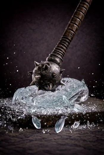 GLASS COMPUTER MOUSE SHATTERED BY A MACE | PERFECT IMPACT #asmr #asmrvideo #breakglass