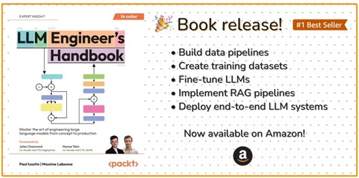 🥳  The LLM Engineer's Handbook is officially released!I'm really proud of this book. It's a comprehensive guide to building and deploying LLM-powered systems in the real world. This is the… | Maxime Labonne | 30 comments