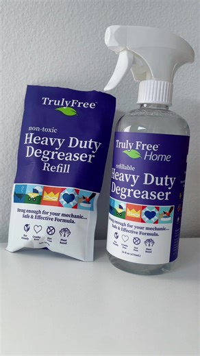 Truly Free Non-Toxic Degreaser Kit - Plant-Based, Eco-Friendly Cleaner - Includes Empty Bottle & 2 Refill Packs - Add Warm Water to Activate!##tiktokshop