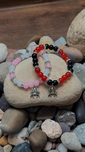 Pink and Red Spider Friendship Bracelet Set - Etsy