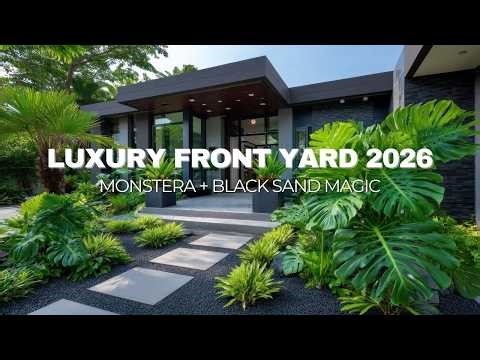 2026 Front Yard Trends: Designing Luxury Entryways with Giant Monsteras and Black Sand