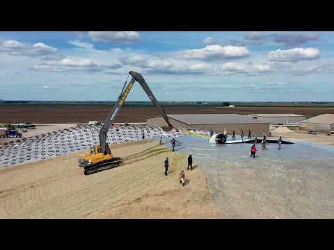 Covering a 36,800 ton Corn Silage Pile
