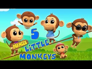 Five Little Monkeys | Kindergarten Nursery Rhymes For Kids - Videos For Kids