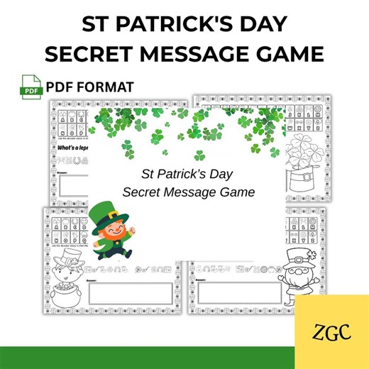 St Patrick’s Day Secret Message Game | Printable Logic Puzzle for Kids | Classroom Activity - Etsy