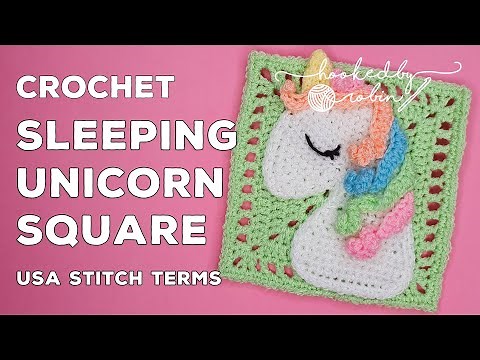 Crochet Sleeping Unicorn Square 🦄 Unicorn Dreams Blanket CAL