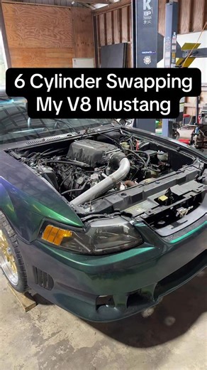 Andrew Sheridan on Instagram: "6 Cylinder Swapping my Mustang"