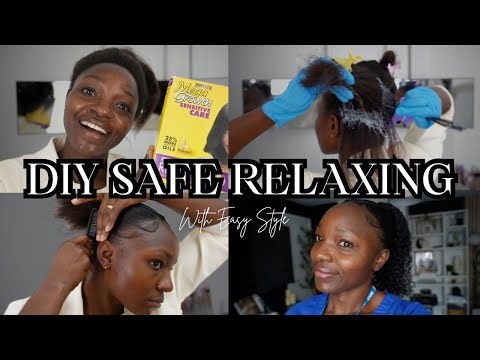 HOW TO SAFELY RELAX YOUR HAIR AT HOME & STYLE | Healthy Relaxed Hair Routine