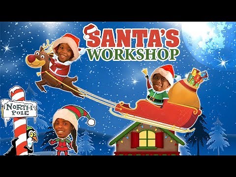 Santa's elves making toys in real life - (Green Tube Kids) - Sleigh ride